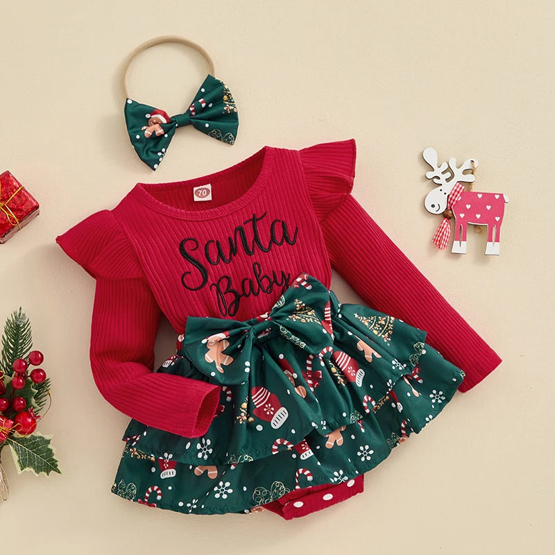 Karácsonyi  baba ruha + Masni hajpánt ajándék 🎁