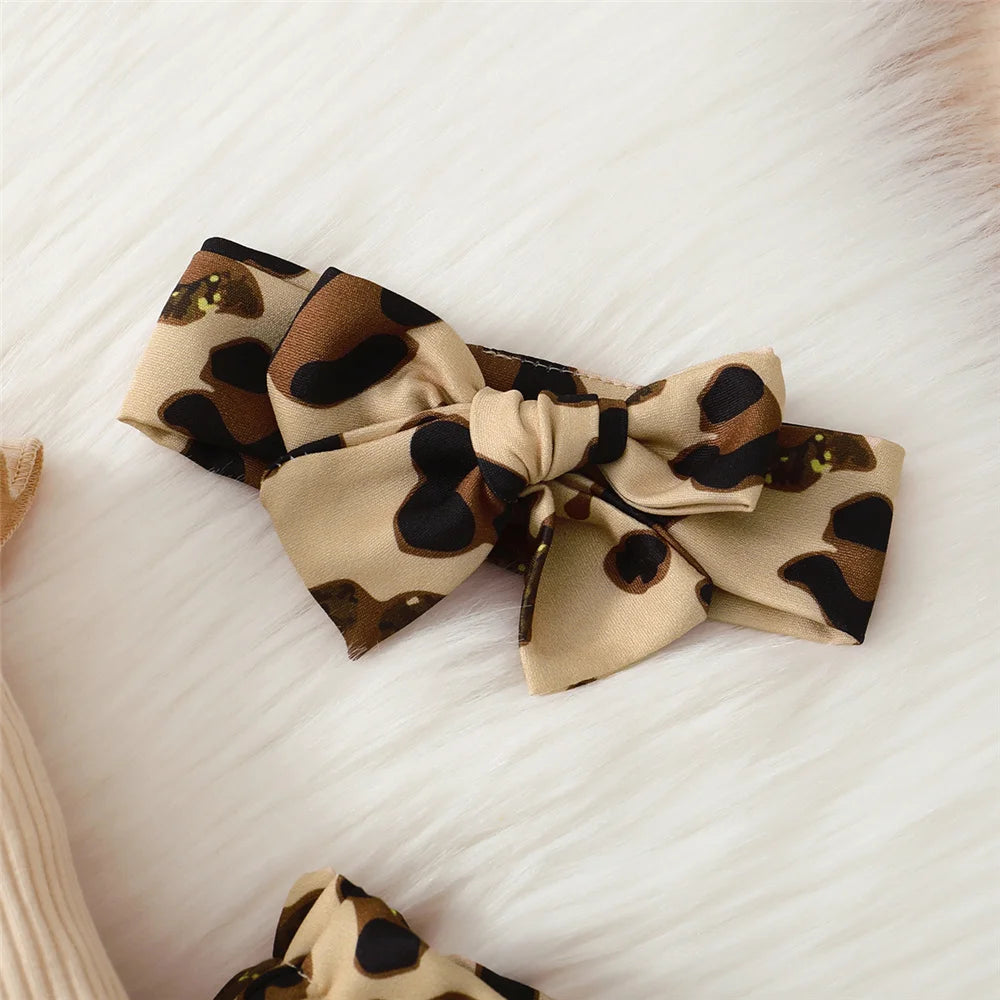 3 részes leopárd mintás baba szett – hosszú ujjú body + nadrág +ajándék 🎁 fejpánt