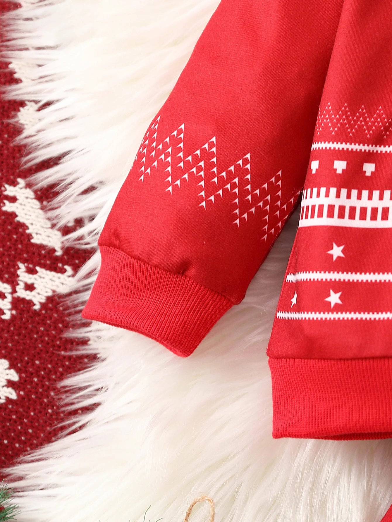 2 részes Piros Karácsonyi Kisfiú Szett – Hosszú ujjú kapucnis felső + nadrág